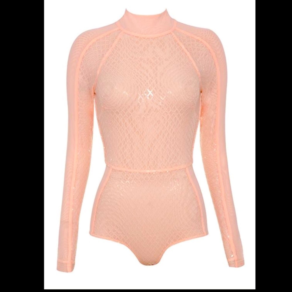 NWT House Of CB Marnel Blush Sequined Bodysuit